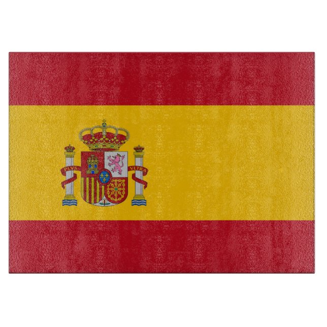 Glasspanplatte mit der Flagge Spaniens Schneidebrett (Vorderseite)