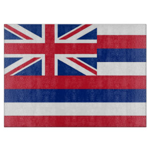 Glasspanplatte mit Flag Hawaii Staat, USA Schneidebrett