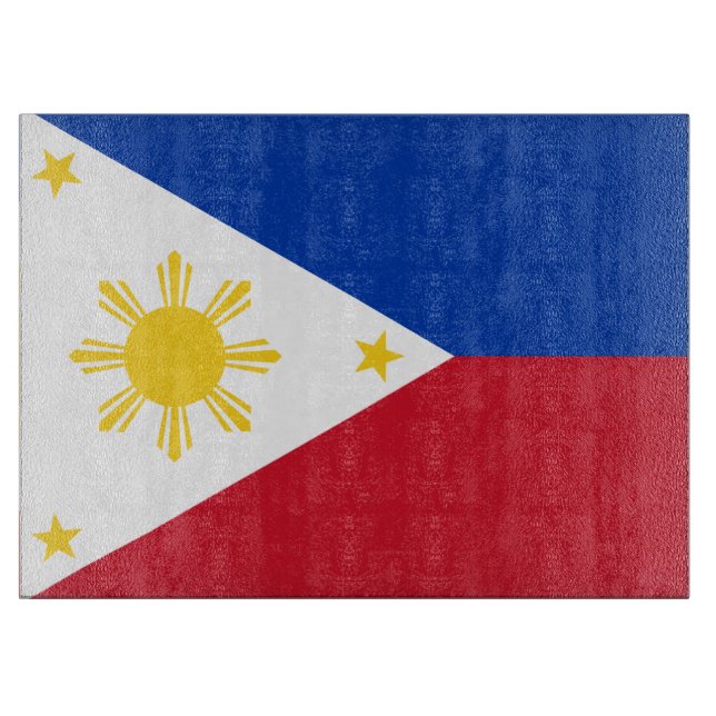 Glasspanplatte mit Flagge der Philippinen Schneidebrett (Vorderseite)