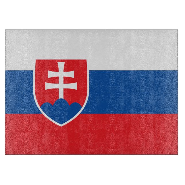 Glasspanplatte mit Flagge der Slowakei Schneidebrett (Vorderseite)