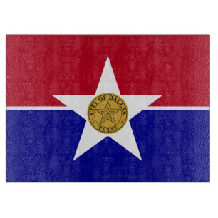 Glasspanplatte mit Flagge von Dallas Schneidebrett