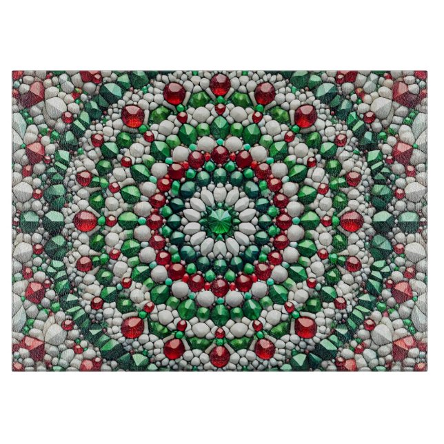 Glasspanplatte mit italienischen Farben Schneidebrett (Vorderseite)