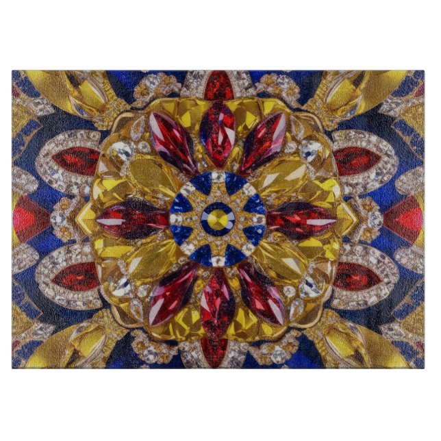 Glasspanplatte mit kolumbianischen Farben Schneidebrett (Vorderseite)