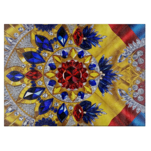 Glasspanplatte mit rumänischen Farben Schneidebrett (Vorderseite)