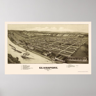 Glassport, PA Panoramic Map - 1902 Poster