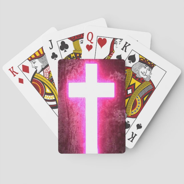 Glassrosa Kreuz Spielkarten (Rückseite)
