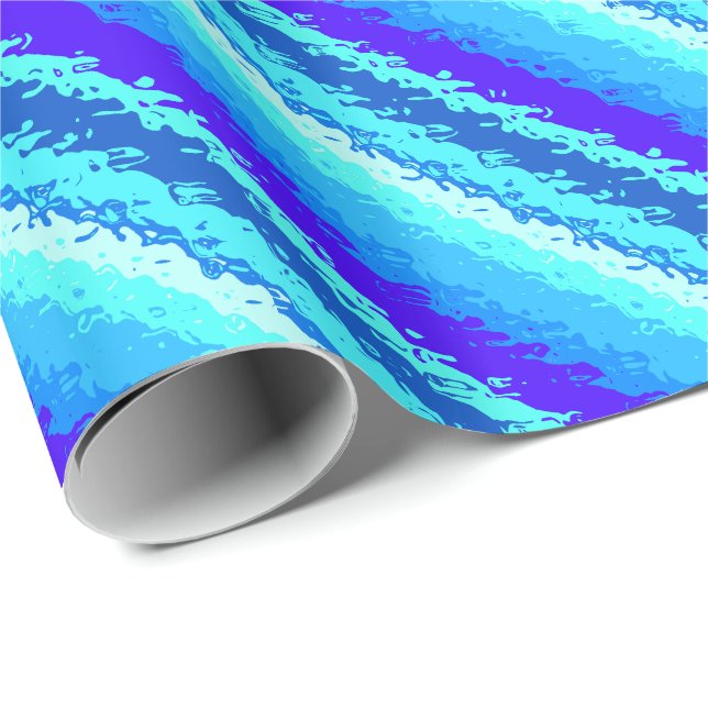 Glasstreifen - Farben des Ozeans Geschenkpapier (Rolleneckpunkt)