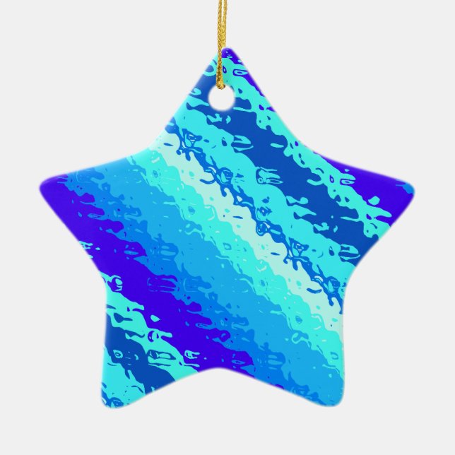Glasstreifen - Farben des Ozeans Keramik Ornament (Vorne)