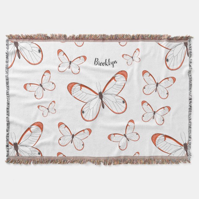 Glasswing-Schmetterling-Cartoon Decke (Vorderseite)