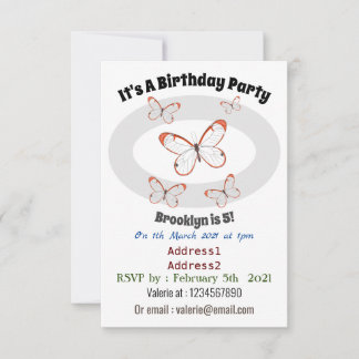 Glasswing-Schmetterling-Cartoon Einladung