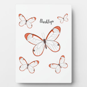 Glasswing-Schmetterling-Cartoon Fotoplatte