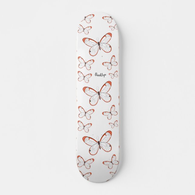 Glasswing-Schmetterling-Cartoon Skateboard (Vorne)