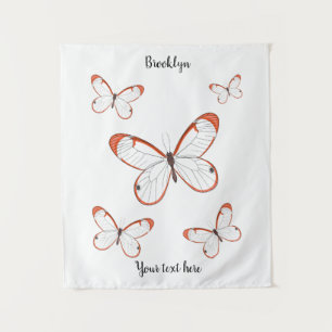 Glasswing-Schmetterling-Cartoon Wandteppich