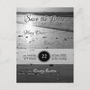 Glassy Sand Grayscale Save the Date Postkarte