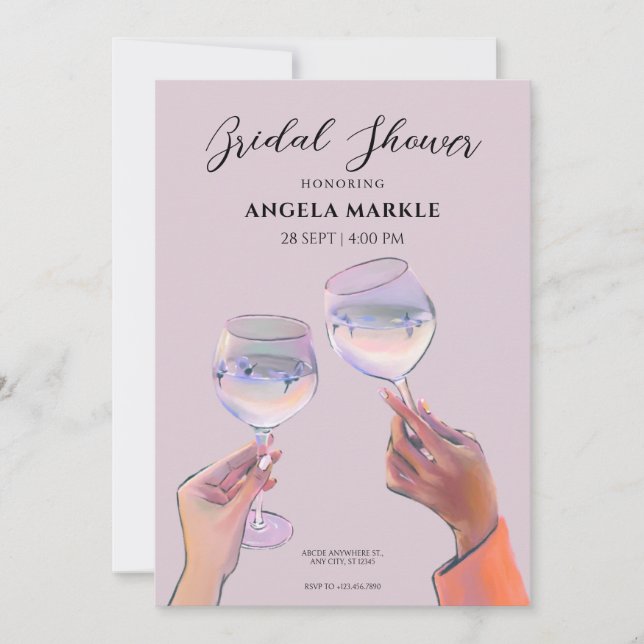 Glastoast Brautparty Einladung (Vorderseite)