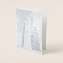 Glastonbury Tor Tower Foil Card Folienkarte