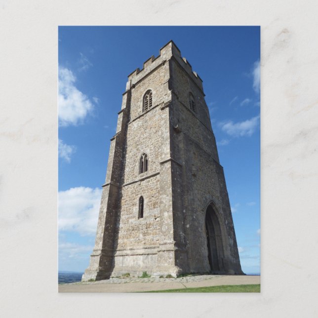 Glastonbury Tor Tower Postcard Postkarte (Vorderseite)