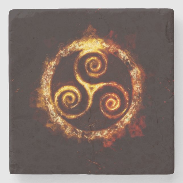 Glasunterbau aus Pierre Triskel Steinuntersetzer (Vorderseite)