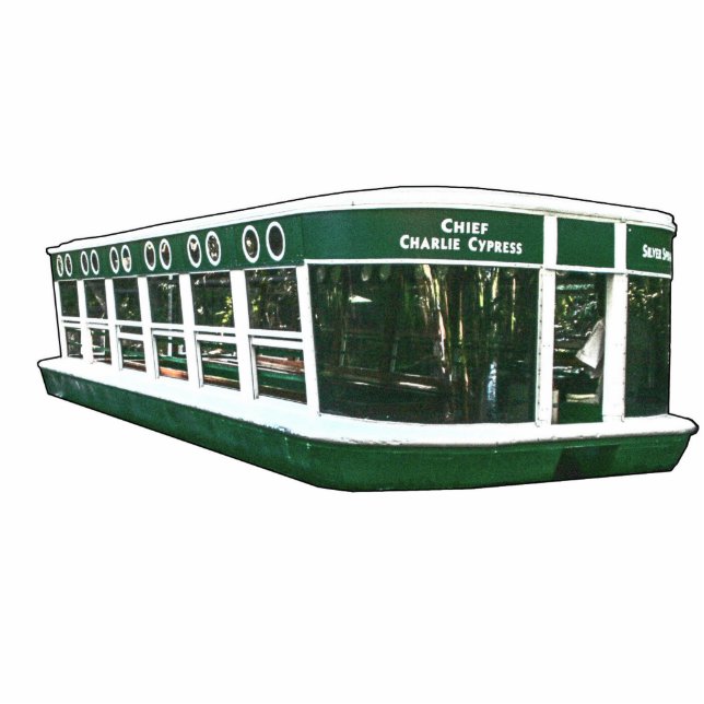 Glasunterseiten-Boot Fotoskulptur Ornament (Vorne)