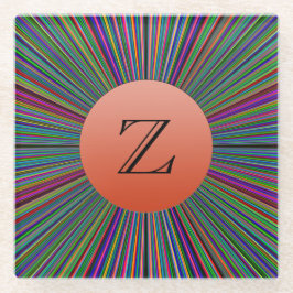 Glasuntersetzer mit ColorBurst-Monogramm Lite Rot
