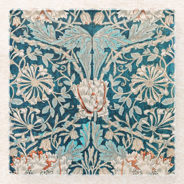 Glasuntersetzer: WILLIAM MORRIS : HONEYSUCKLE Glasuntersetzer (Vorderseite)