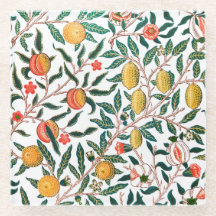 GLASUNTERSETZER: WILLIAM MORRIS: POMEGRANATE