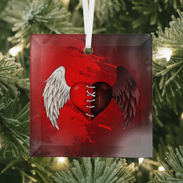 Glasur Halb-Engel-Dämon Ornament Aus Glas (Insitu)