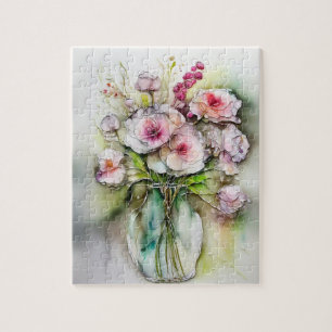 Glasvase mit Blume Puzzle