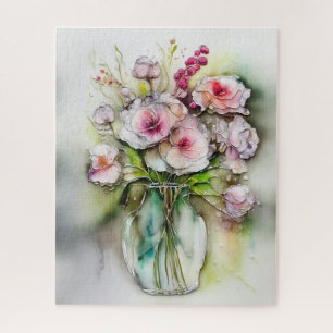 Glasvase mit Blume Puzzle