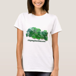 Glasw Logo OdysseySeaGlass.com grünes Meer T-Shirt