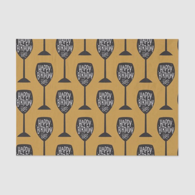 GLASWEINGLASGLAS - MODERNES Party Seidenpapier (Vorderseite)