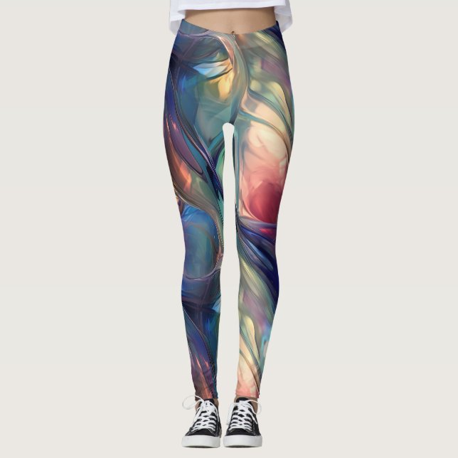 Glaswellen Abstrakt Leggings (Vorderseite)