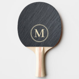 Glatt Dunkler Granit Monogramm Tischtennis Schläger
