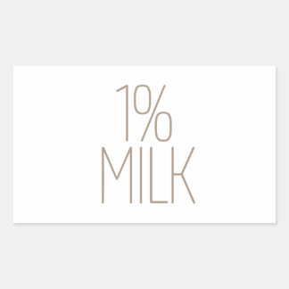Glatte Bräune 1% Milch Rechteckiger Aufkleber