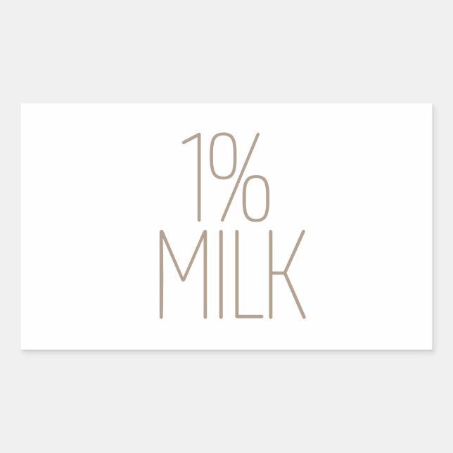 Glatte Bräune 1% Milch Rechteckiger Aufkleber (Vorderseite)