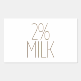 Glatte Bräune 2% Milch Rechteckiger Aufkleber