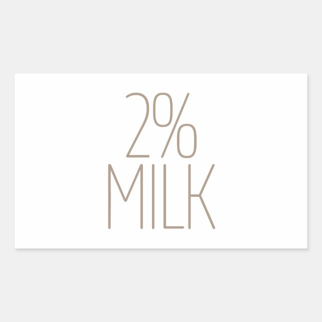 Glatte Bräune 2% Milch Rechteckiger Aufkleber (Vorderseite)