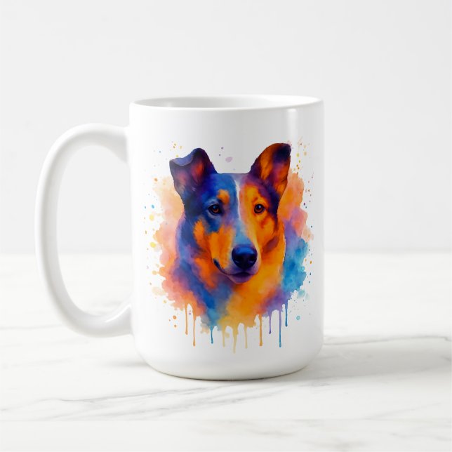 Glätte Collie Coffee Tasse (Links)