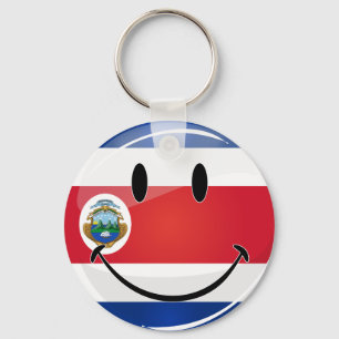 Glatte Costa Rican Flagge Schlüsselanhänger