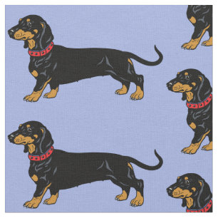 glatte Dackel Hund ... Illustrationsgewebe Stoff