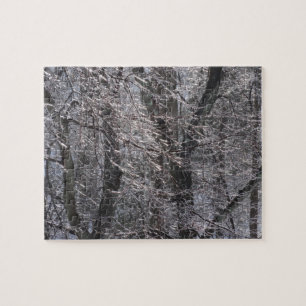 Glatte eisige Wald im Morgenlicht I Puzzle