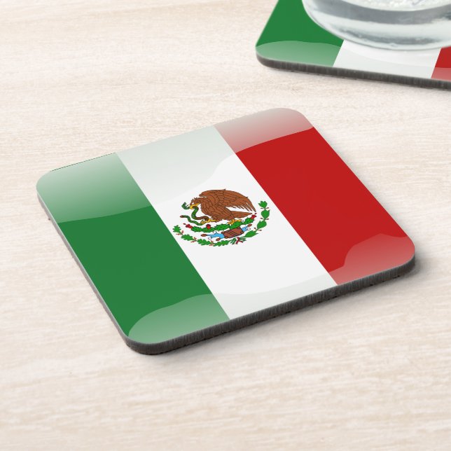 Glatte Flagge Mexikos Untersetzer (Linke Seite)