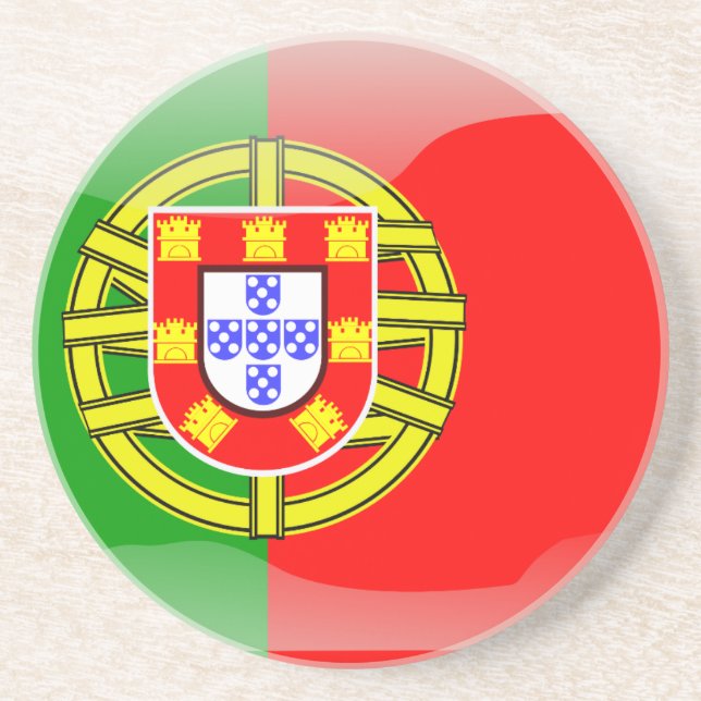 Glatte Flagge Portugals Getränkeuntersetzer (Vorne)