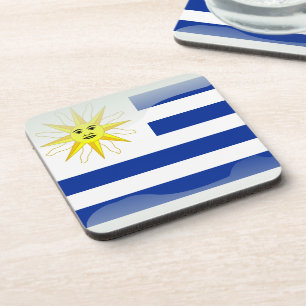 Glatte Flagge Uruguays Getränkeuntersetzer