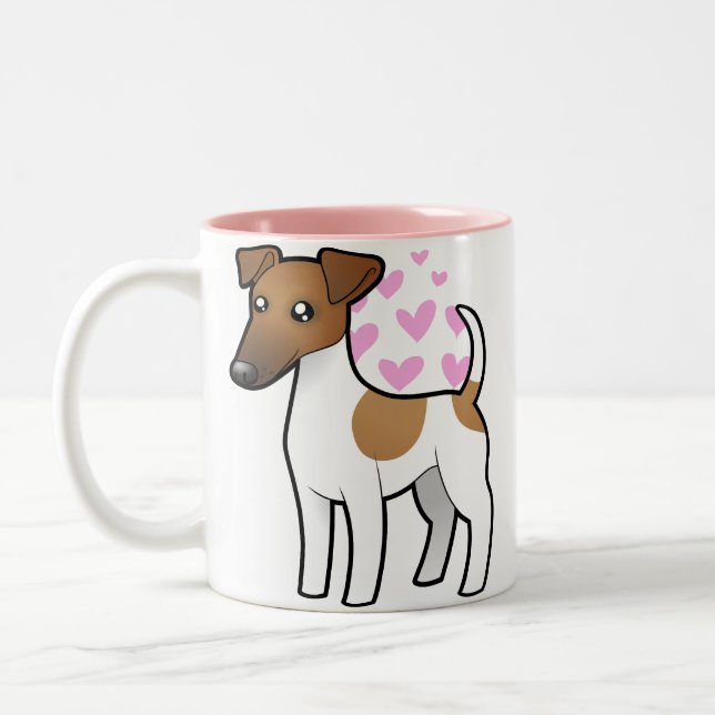 Glatte Fox-Terrier-Liebe Zweifarbige Tasse (Links)