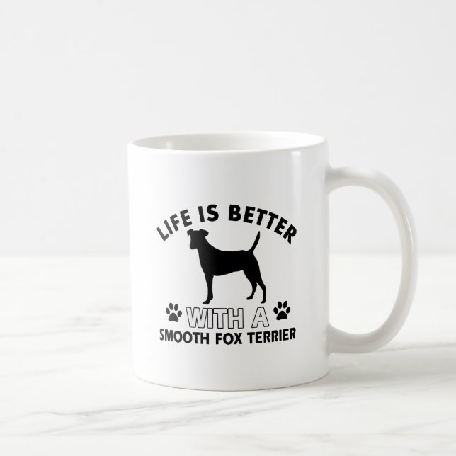 Glatte Foxterrierhundezuchtentwürfe Tasse (Rechts)