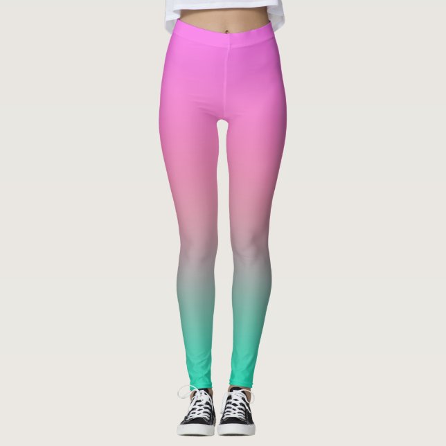 Glatte Gradienten Sommerfarben einfache Farbe Leggings (Vorderseite)