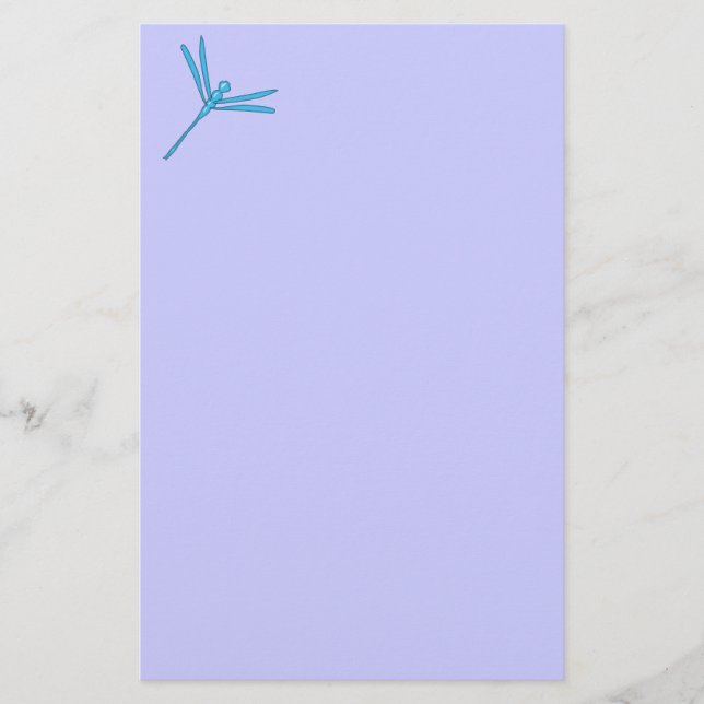 Glatte hellblaue Libelle Briefpapier (Vorderseite)