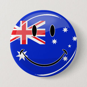 Glatte lächelnde australische Flagge Button