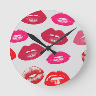 Glatte Lippen Runde Wanduhr
